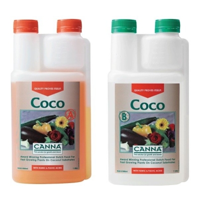 Canna Coco Nutrient Pjesa A dhe B 1L - pleh mineral për rritje dhe lulëzim në kokosit