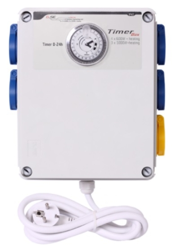 GSE Timer Box II 4x600W ngrohje - kuti timer + ngrohje për ndezjen e njëkohshme të disa llambave
